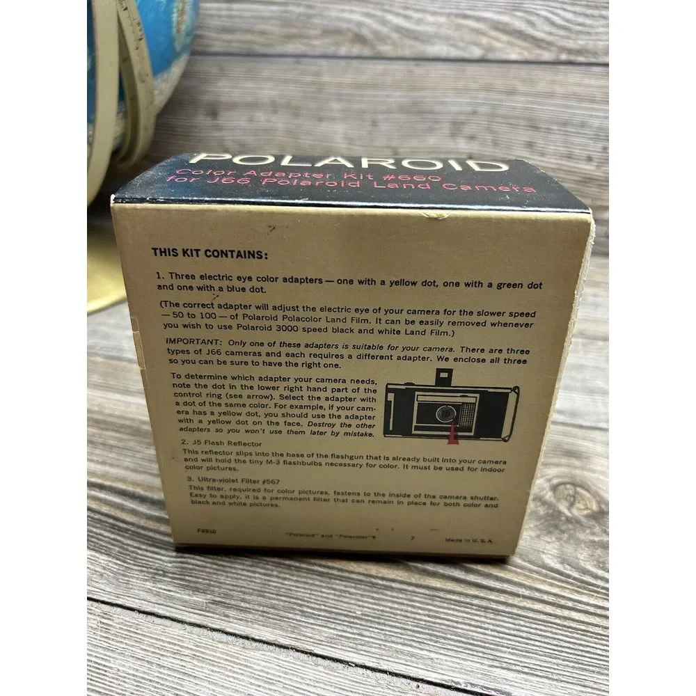Vintage‎ Photography POLAROID  Color Adapter Kit #660 J66 Land Camera